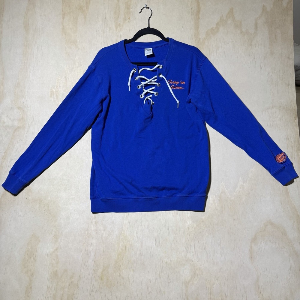 Victoria's Secret PINK Florida Gators Sweatshirt Women's Small Lace Up Blue